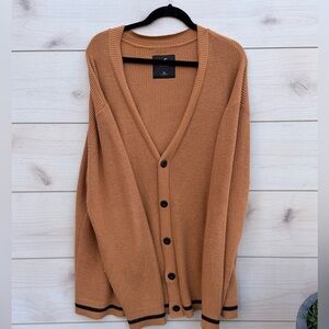 Oversized Men’s Classic Brown Buttoned Cardigan
